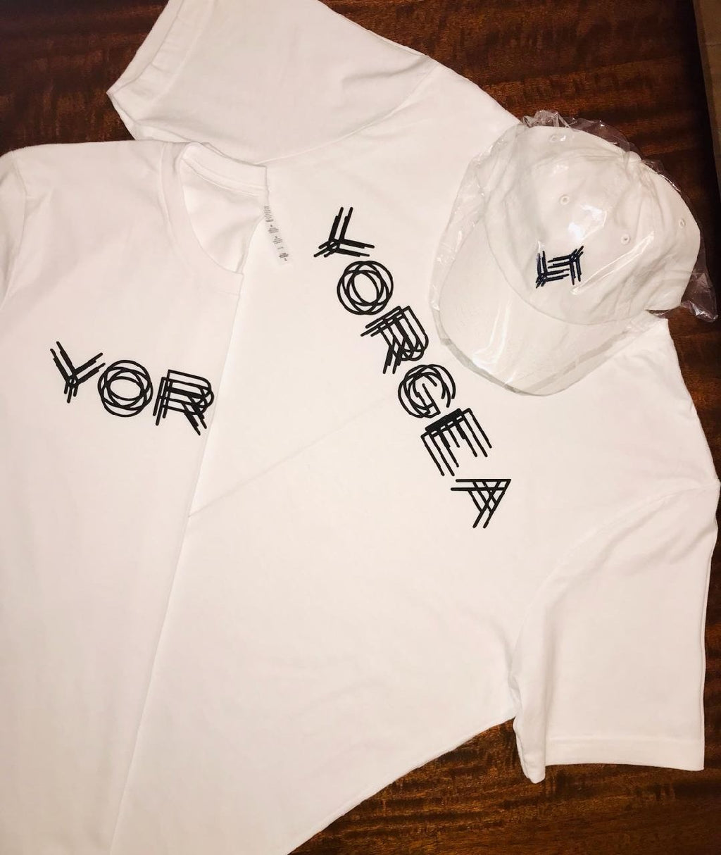 Yorgea Classic printed tee and Classic embroidered logo Dad Cap